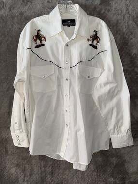 Western Express Men's Embroidered Native American Western Shirt Size L